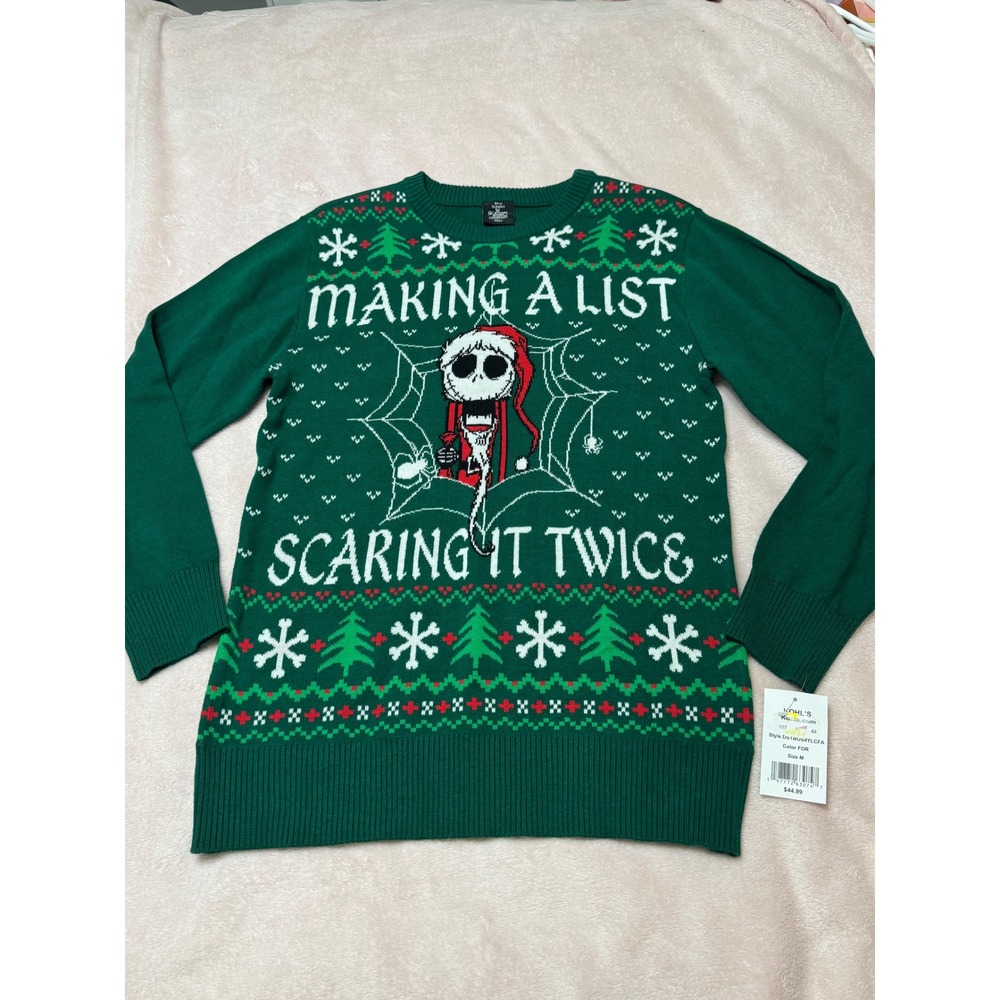 Disney Nightmare Before Christmas Jack Skellington Holiday Sweater Kids Medium M